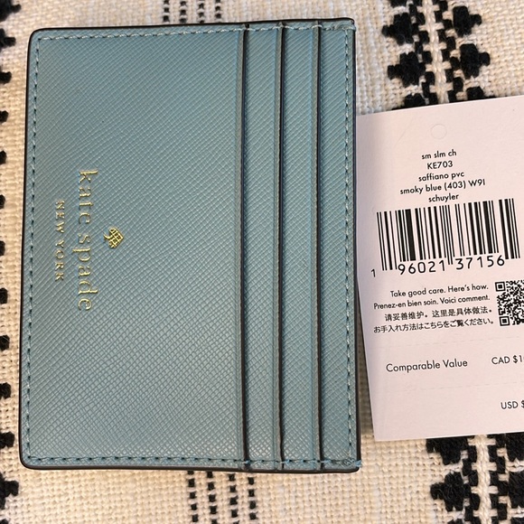 NWT Kate Spade New York Schuyler Small Slim Card Holder - Smoky Blue - Picture 7 of 12